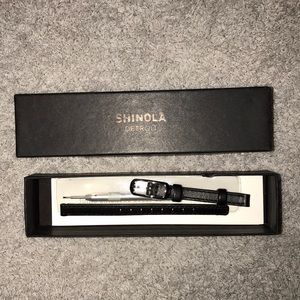 Shinola 8mm black leather strap - NWT
